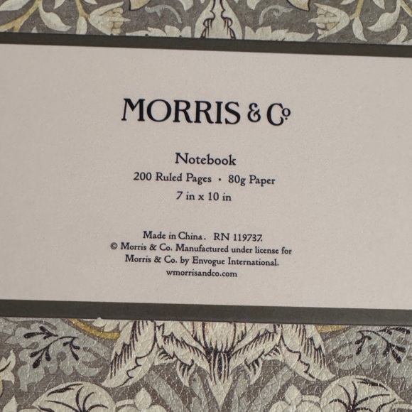 William Morris & Co. coordinating fine china coffee mug & faux leather journal - Picture 7 of 7